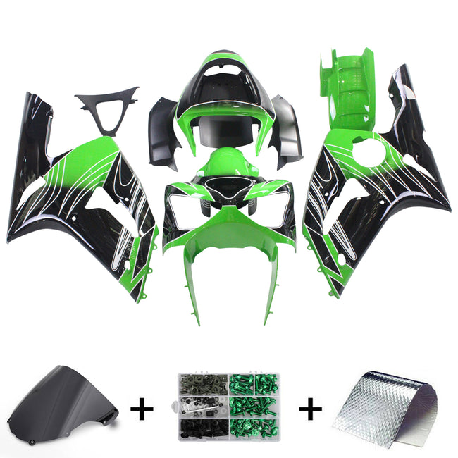 2003-2004 Kawasaki ZX6R 636 Injection Fairing Kit Bodywork Plastic ABS#120