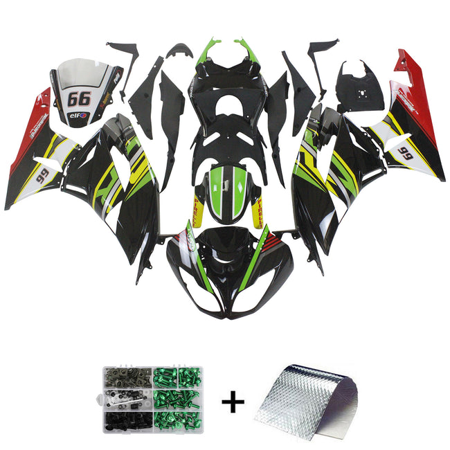 2009-2012 Kawasaki ZX6R 636 Amotopart Injection Fairing Kit Bodywork Plastic ABS #102