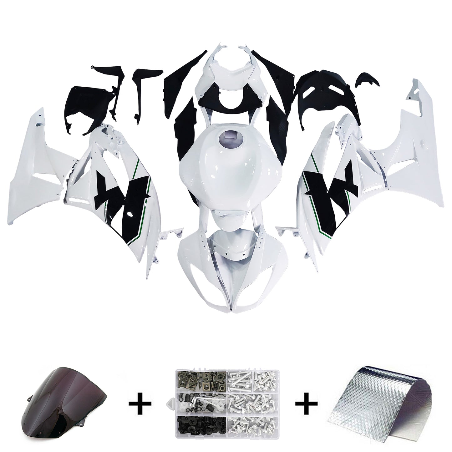 2009-2012 Kawasaki ZX6R 636 Injection Fairing Kit Bodywork Plastic ABS #136