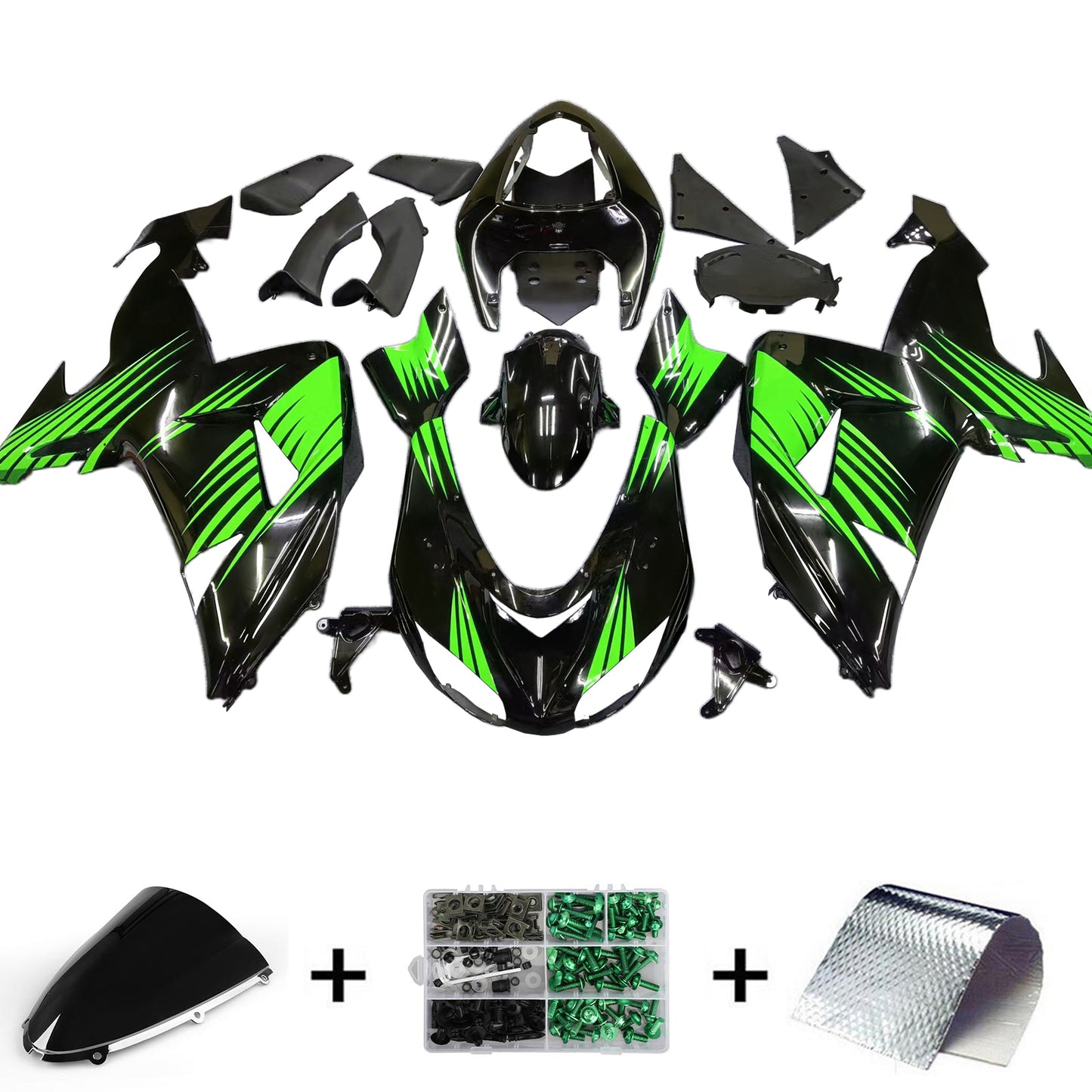 2006-2007 Kawasaki ZX10R Injection Fairing Kit Bodywork Plastic ABS#129