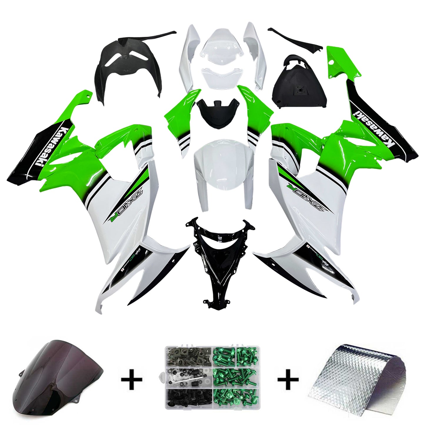 2008-2010 Kawasaki ZX10R Injection Fairing Kit Bodywork Plastic ABS#138