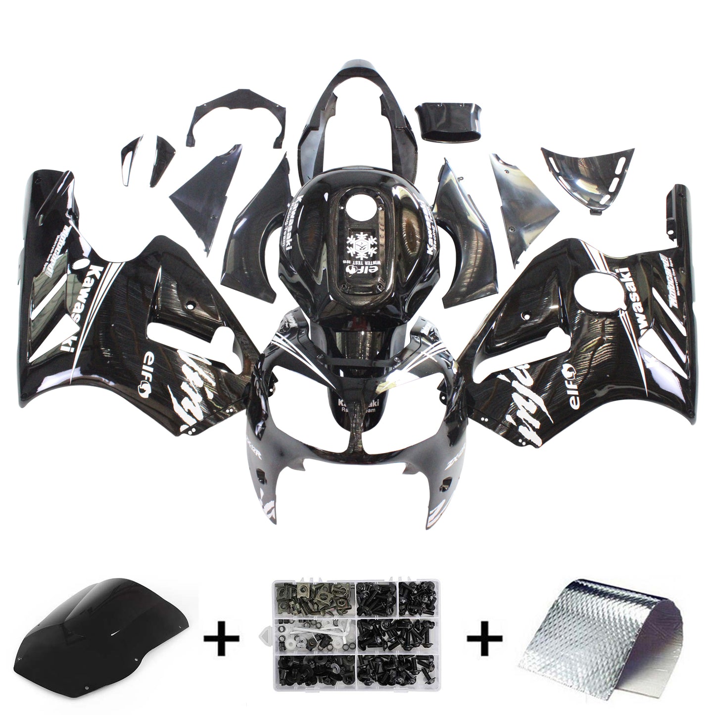 2000-2001 Kawasaki ZX12R Amotopart Injection Fairing Kit Bodywork Plastic ABS #104
