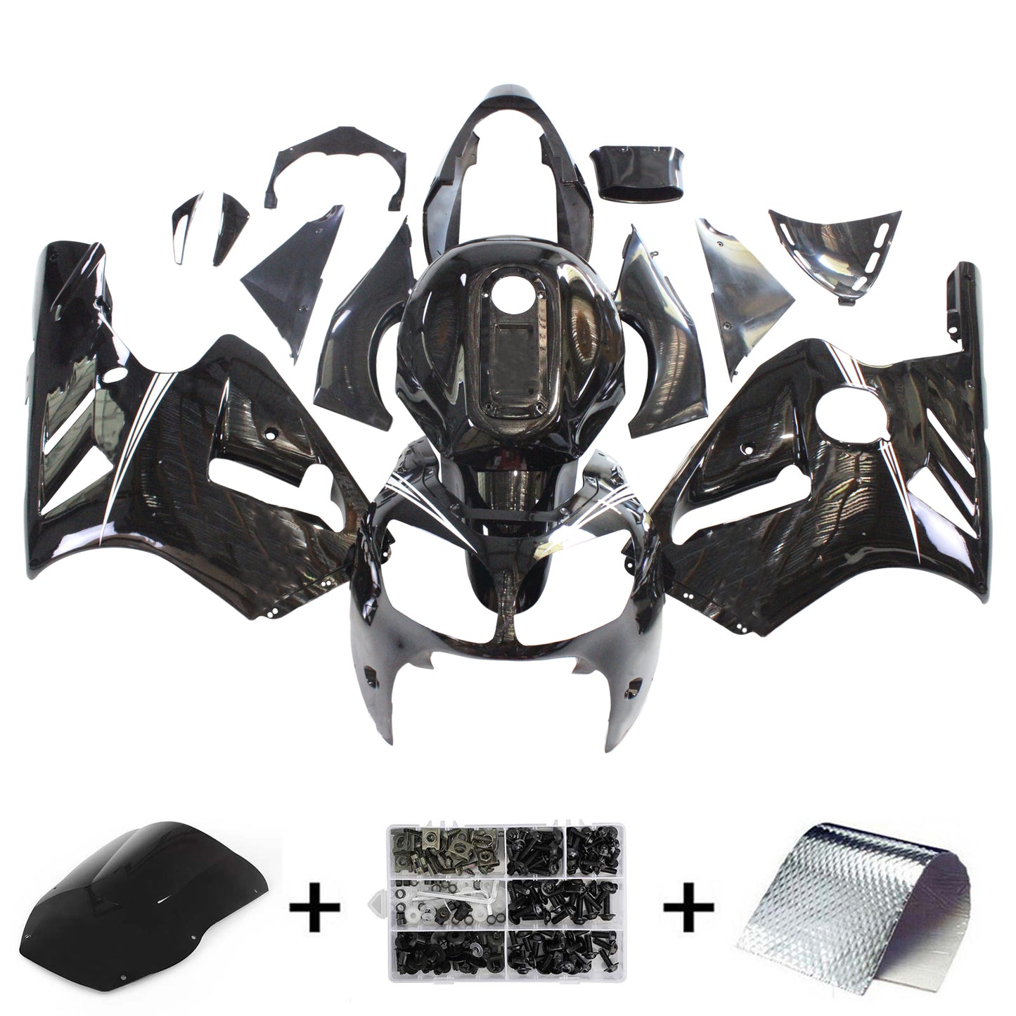 2000-2001 Kawasaki ZX12R Amotopart Injection Fairing Kit Bodywork Plastic ABS #104