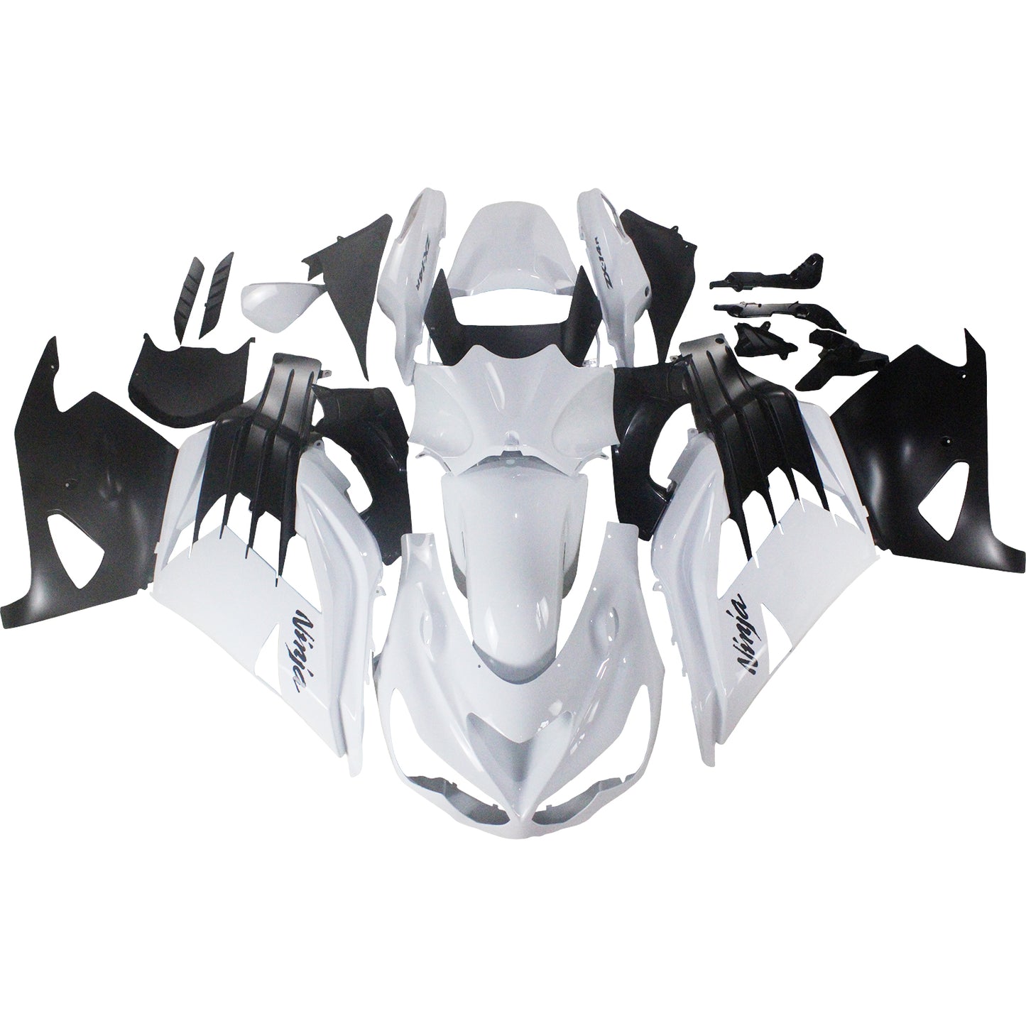 2012-2021 Kawasaki ZX14R Amotopart Fairings Plastics Ninja White Racing