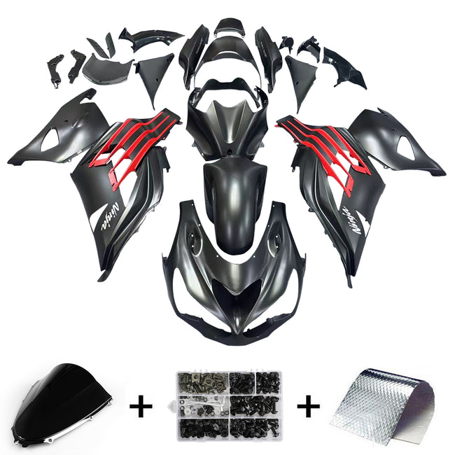 2012-2021 Kawasaki ZX14R Amotopart Fairings Plastics Ninja Black Red Racing