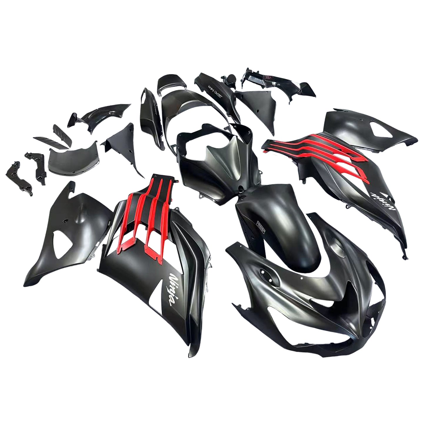 2012-2021 Kawasaki ZX14R Amotopart Fairings Plastics Ninja Black Red Racing