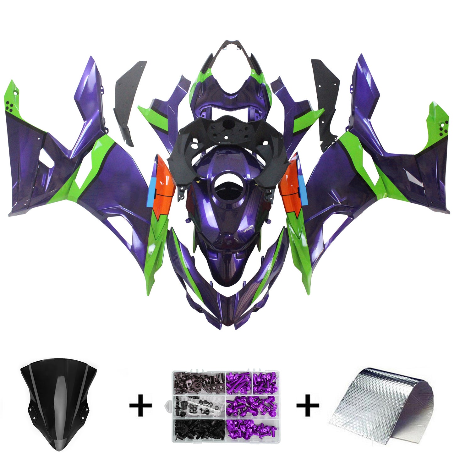 2018-2023=4 Kawasaki EX400 Ninja400 Fairing Kit Bodywork Plastic ABS