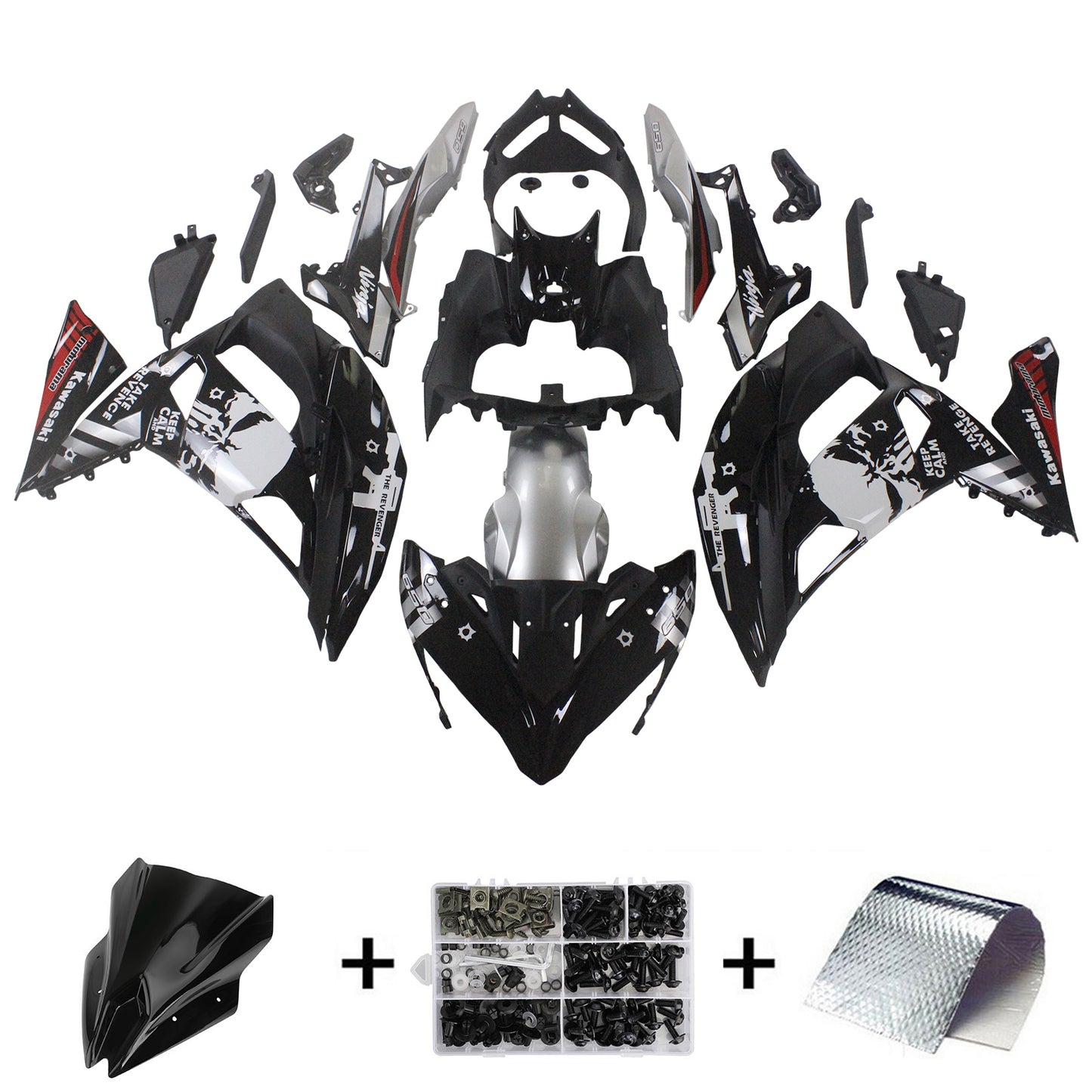 2017-2019 Kawasaki ER6F/Ninja650R Injection Fairing Kit Bodywork Plastic ABS#117