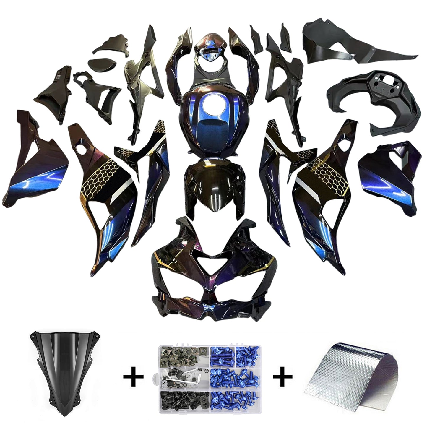 2019-2025 Kawasaki Ninja ZX-25R Amotopart Injection Fairing Kit Bodywork ABS #102