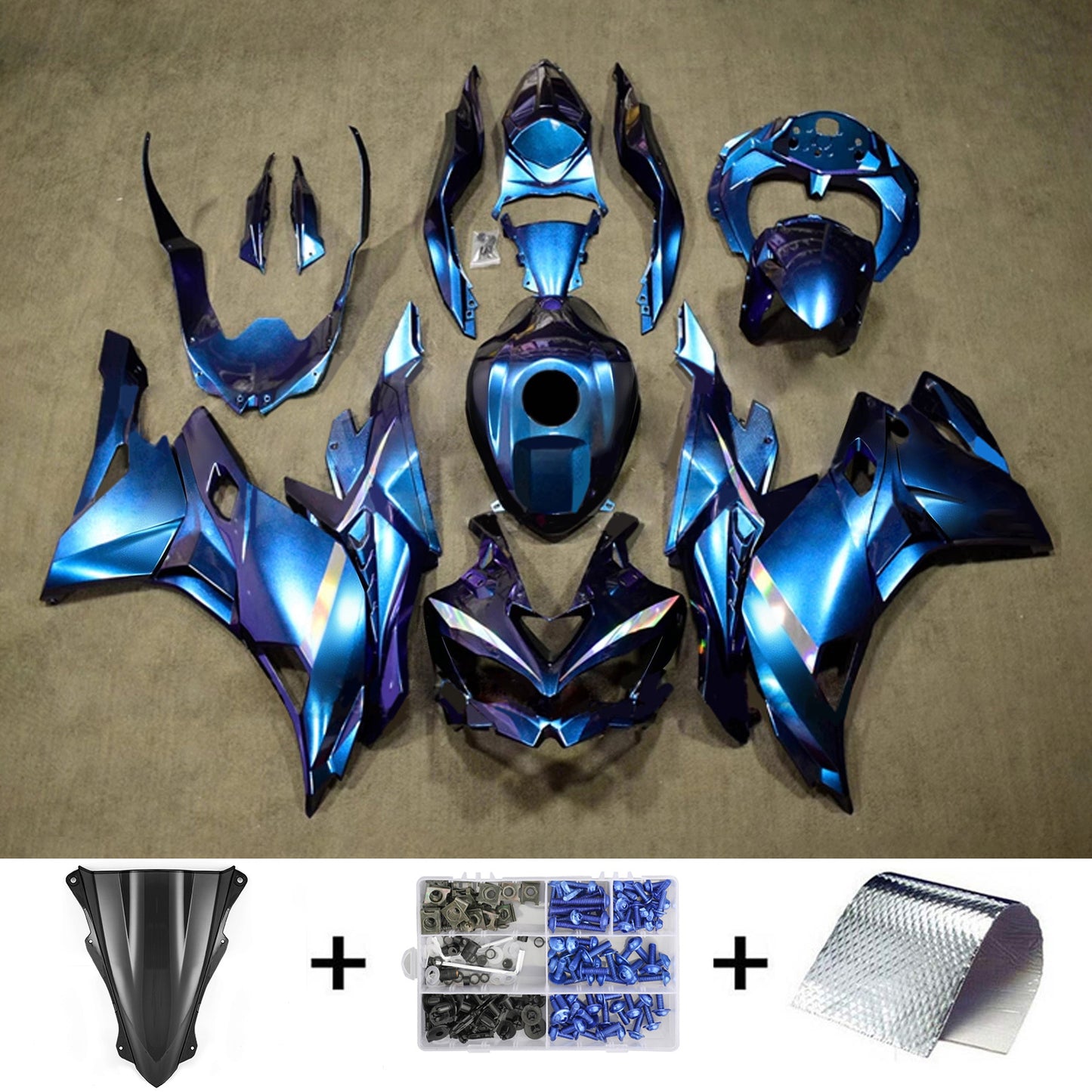 2019-2025 Kawasaki Ninja ZX-25R Amotopart Injection Fairing Kit Bodywork ABS #102