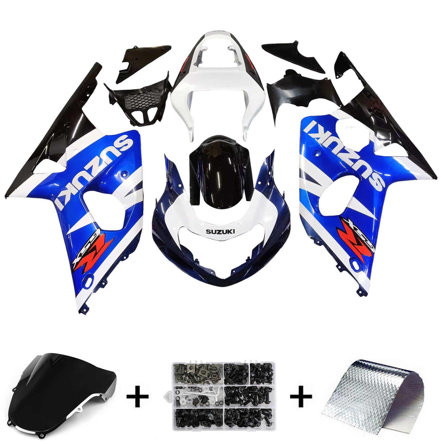 2000-2002 Suzuki GSXR 1000 Blue White Black GSXR Racing Amotopart Fairings