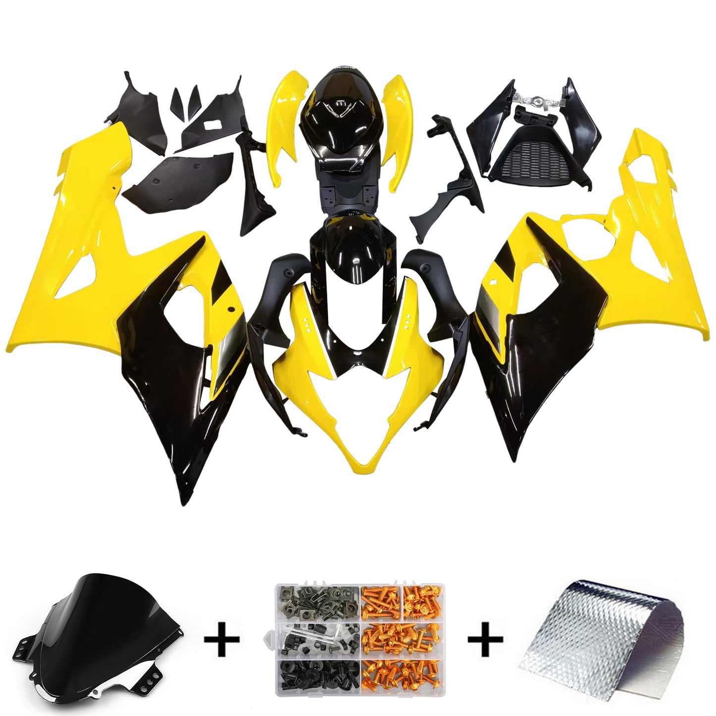 2005-2006 Suzuki GSXR 1000 Amotopart Fairings Yellow & Black Racing Customs Fairing