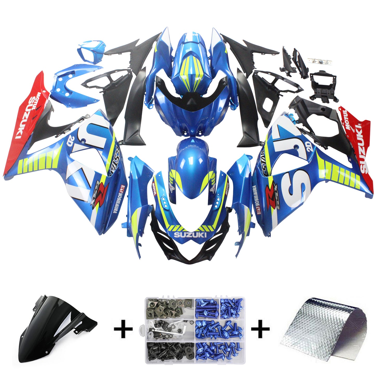 2009-2016 Suzuki GSXR1000 K9 Amotopart Injection Fairing Kit Bodywork Plastic ABS #127