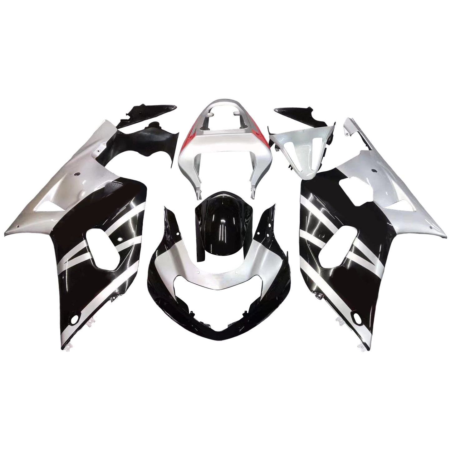 2001-2003 Suzuki GSXR 600 Amotopart Fairings Black & Silver GSXR Racing