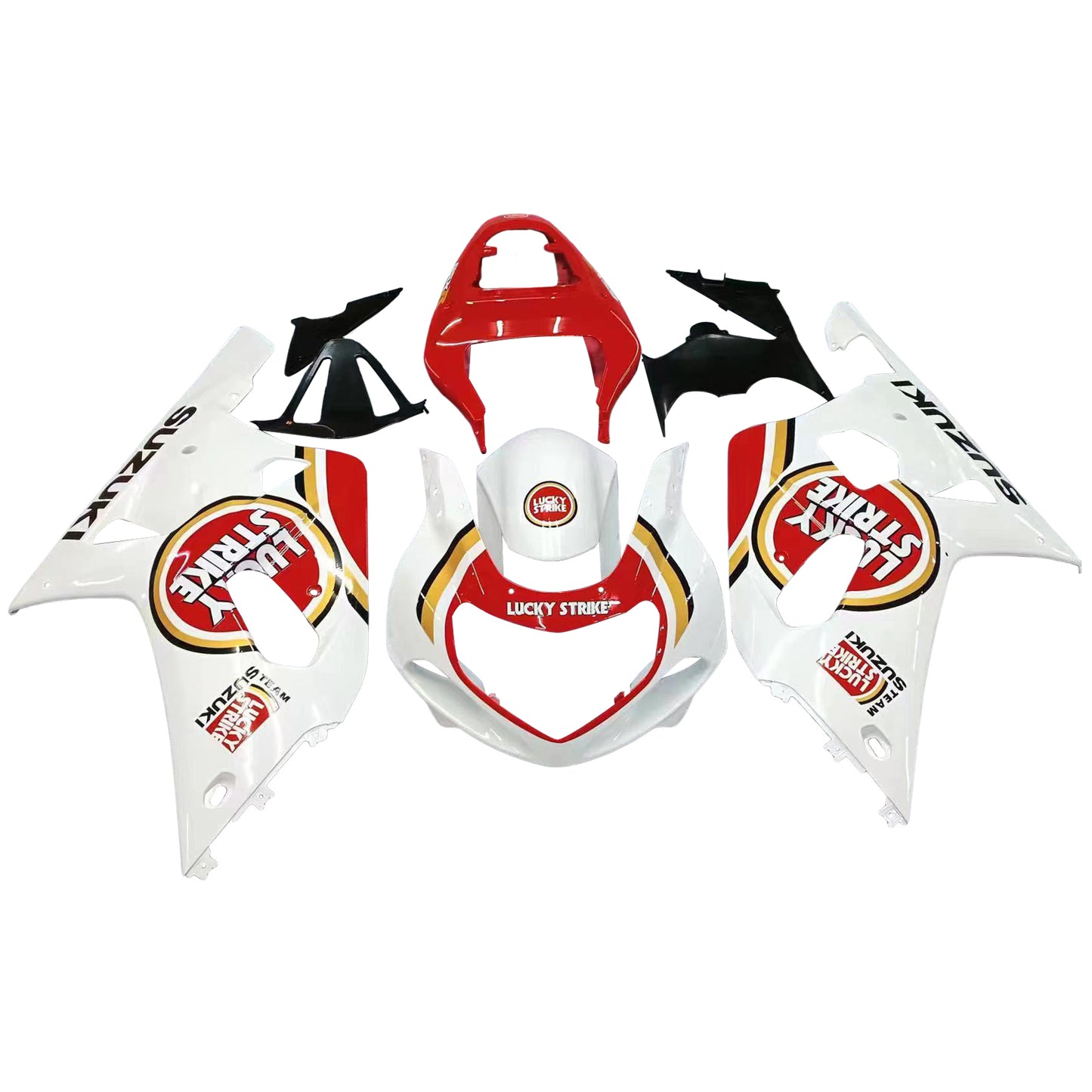 2001-2003 Suzuki GSXR 600 Amotopart Fairings White & Red Lucky Strike Racing