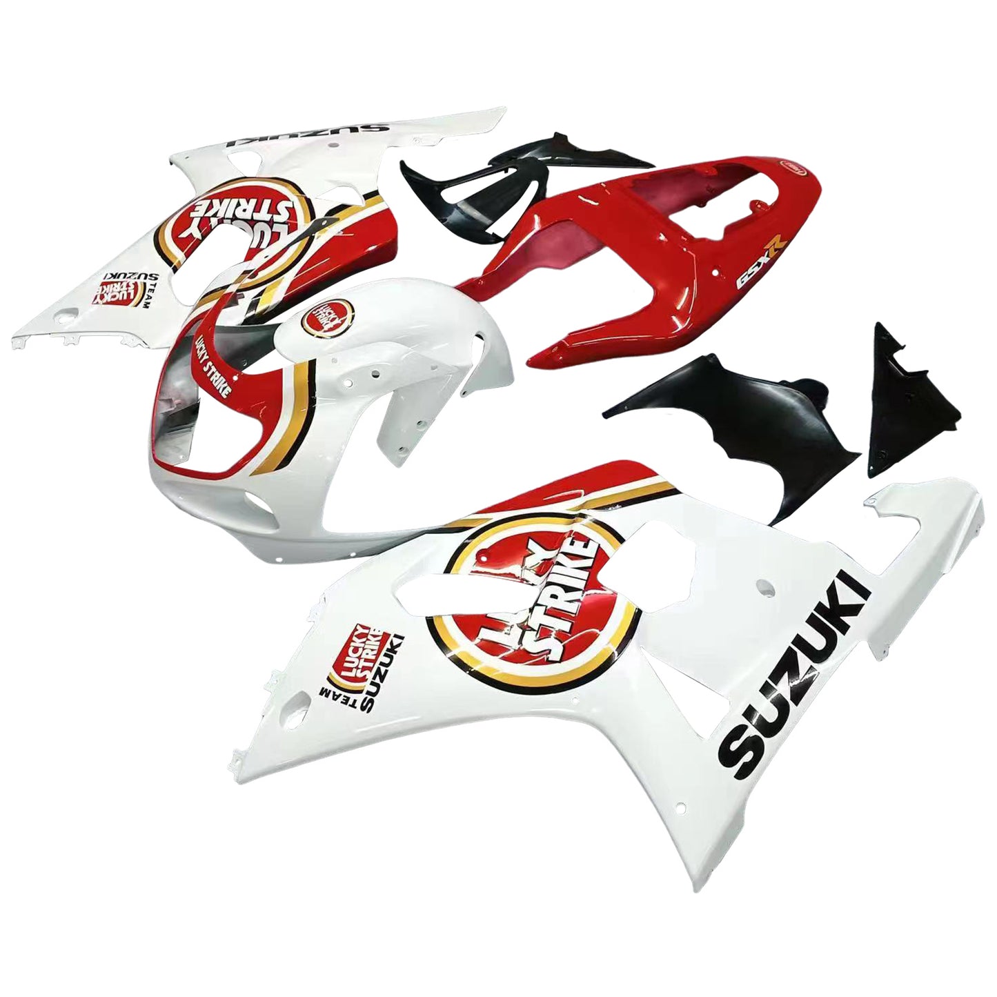 2001-2003 Suzuki GSXR 600 Amotopart Fairings White & Red Lucky Strike Racing