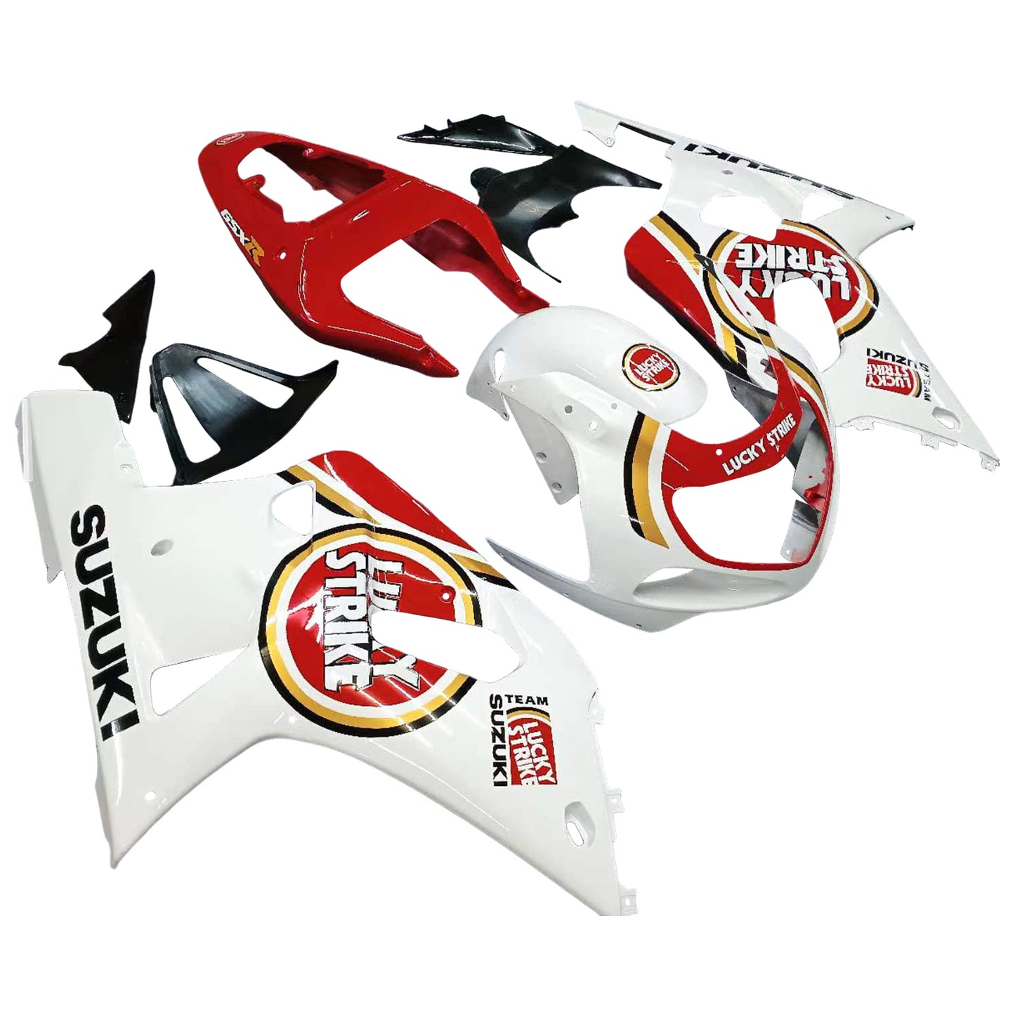 2001-2003 Suzuki GSXR 600 Amotopart Fairings White & Red Lucky Strike Racing