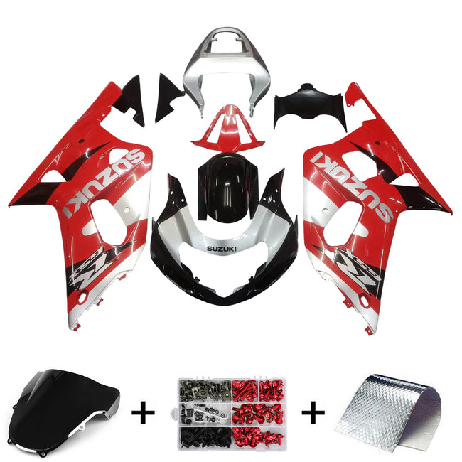 2001-2003 Suzuki GSXR 600 Amotopart Fairings Red Silver Black GSXR Racing