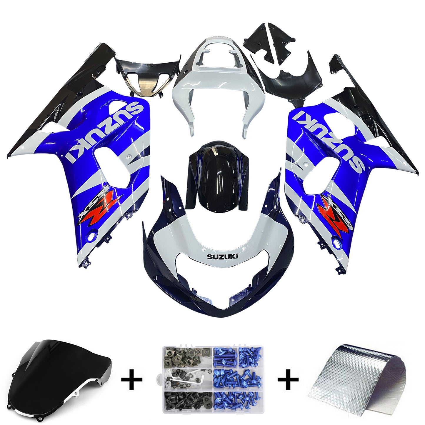 2001-2003 Suzuki GSXR 600 Amotopart Fairings Blue White Black GSXR Racing