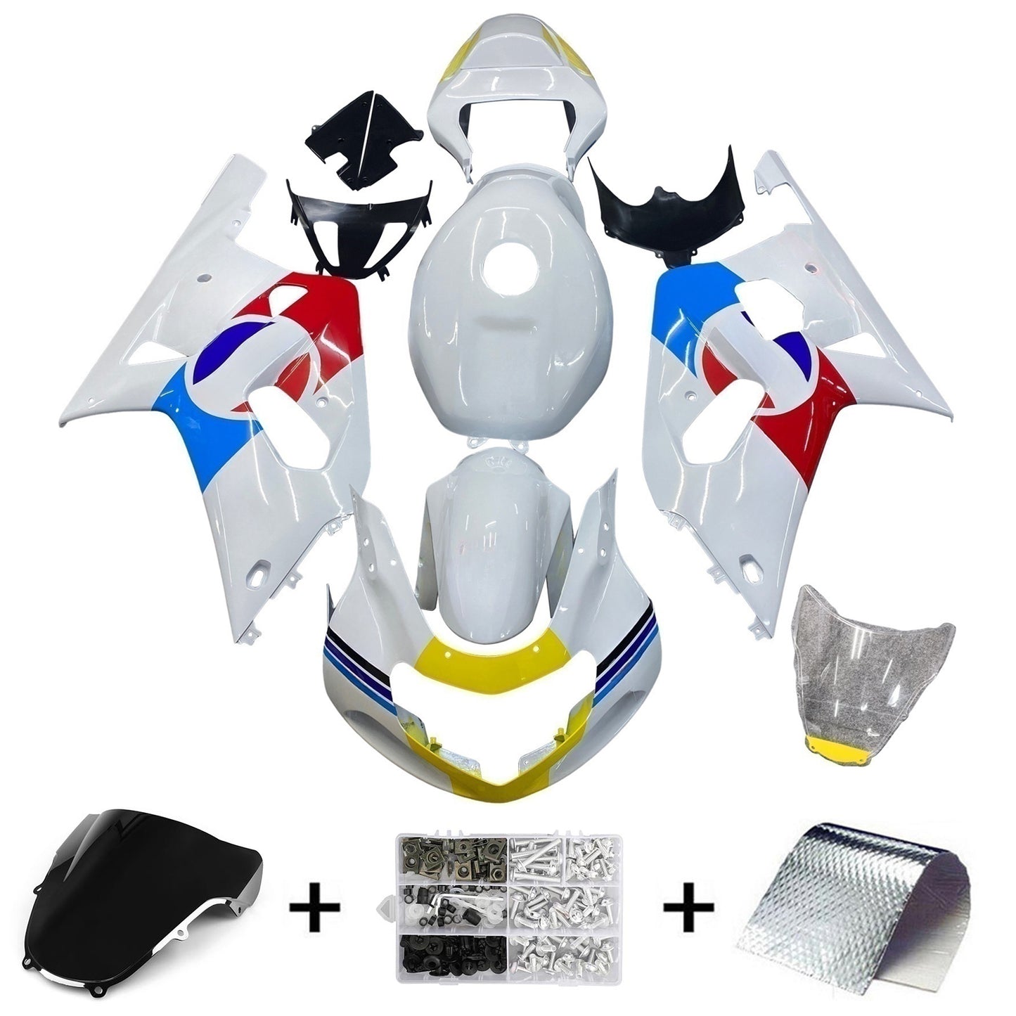 2001-2003 Suzuki GSXR600 GSXR750 K1 Fairing Kit Bodywork Plastic ABS