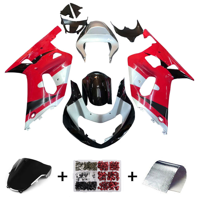 2001-2003 Suzuki GSXR 750 Amotopart Fairings Red Silver Black GSXR Racing
