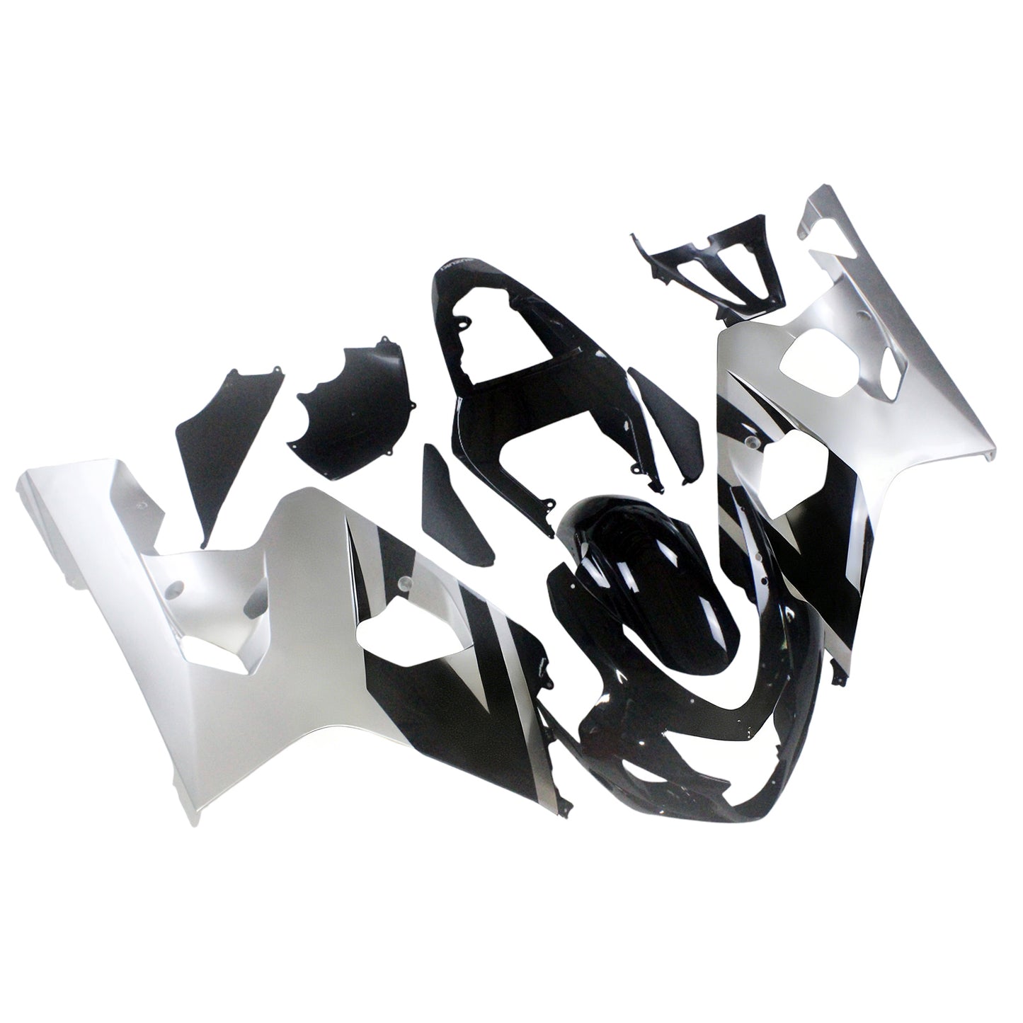 2004-2005 Suzuki GSXR 600 750 Amotopart Fairings Black Silver GSXR Racing