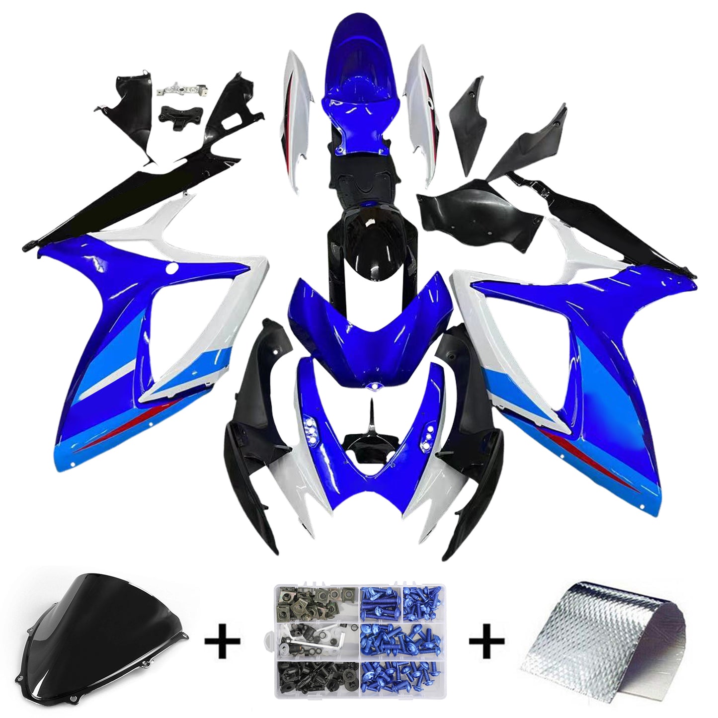 2006-2007 Suzuki GSXR 600 750 Blue & White GSXR Racing Amotopart Fairings Customs Fairing