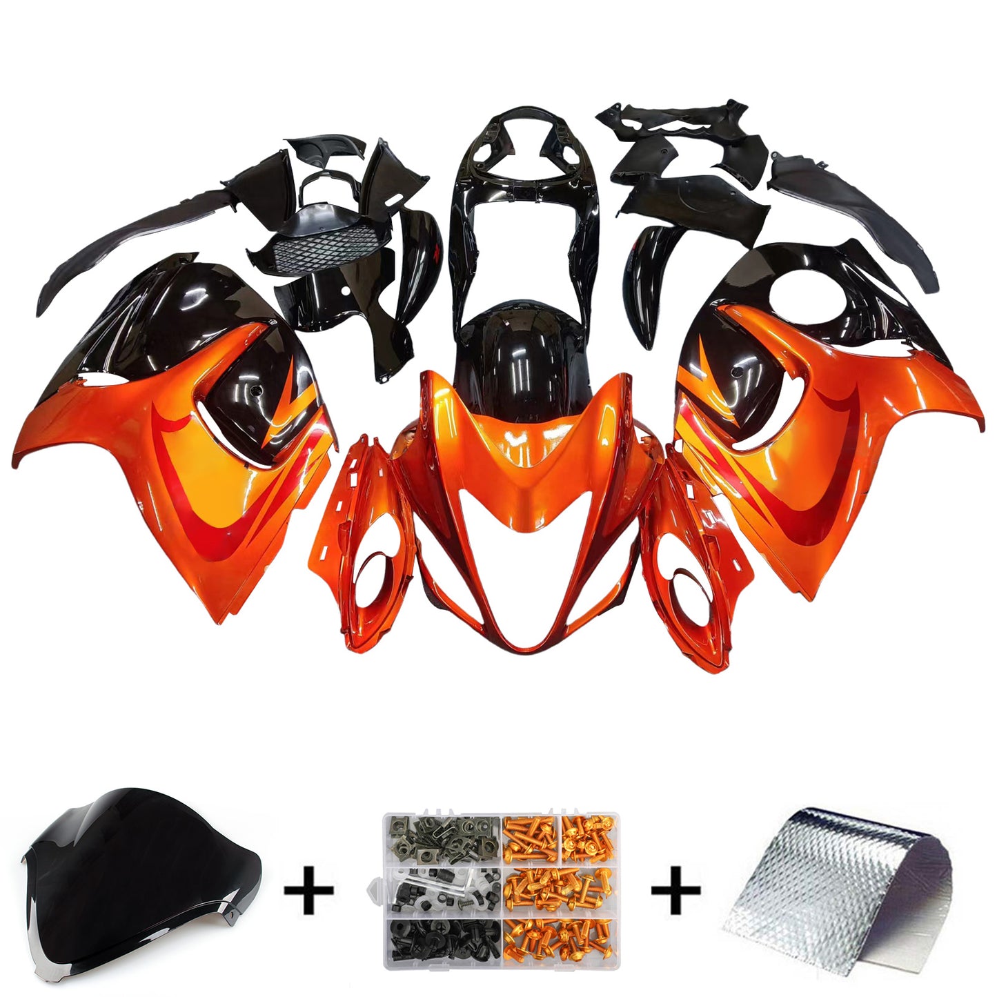2008-2020 Suzuki GSX 1300 Hayabusa Orange Metallic & Black Fairings Hayabusa Generic