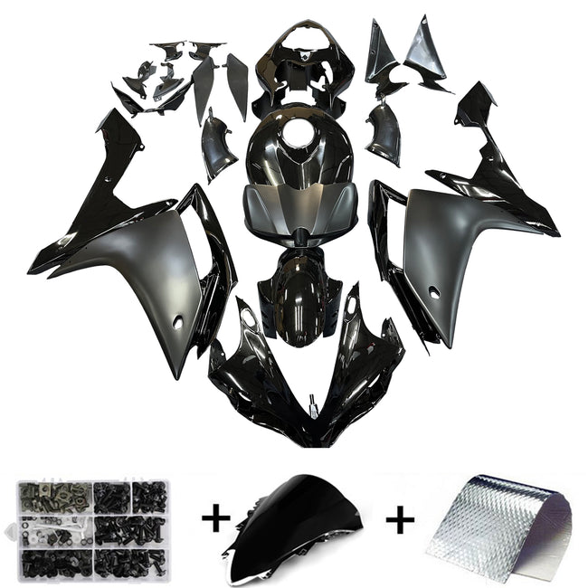 2007-2008 Yamaha YZF R1 Amotopart Fairing Gloss Matt Black Kit