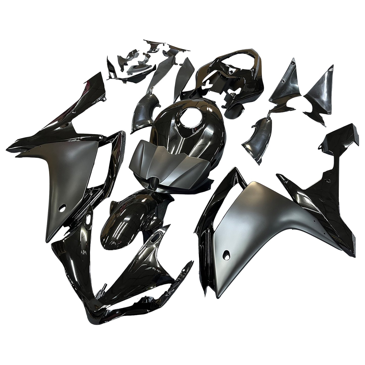 2007-2008 Yamaha YZF R1 Amotopart Fairing Gloss Matt Black Kit