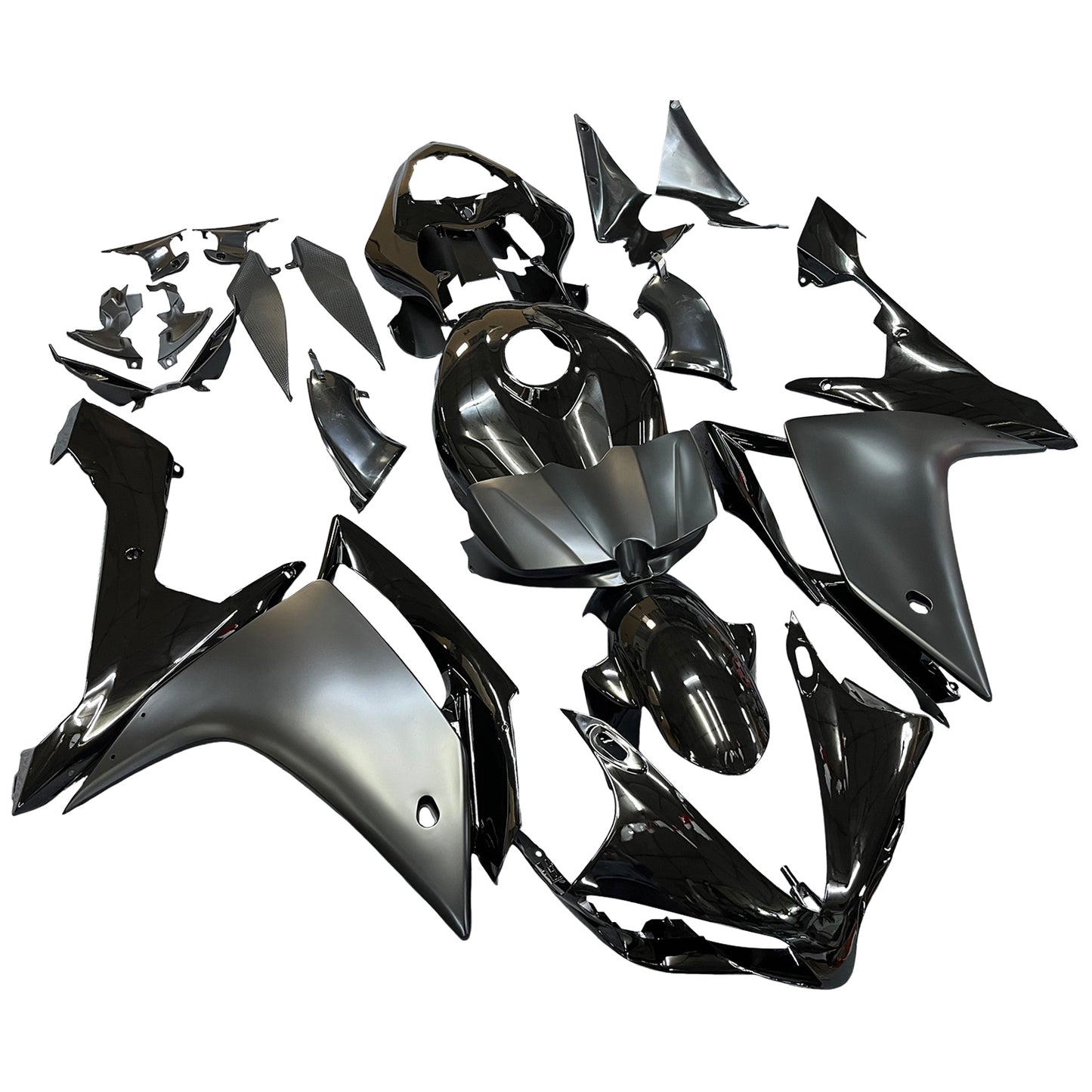 2007-2008 Yamaha YZF R1 Amotopart Fairing Gloss Matt Black Kit