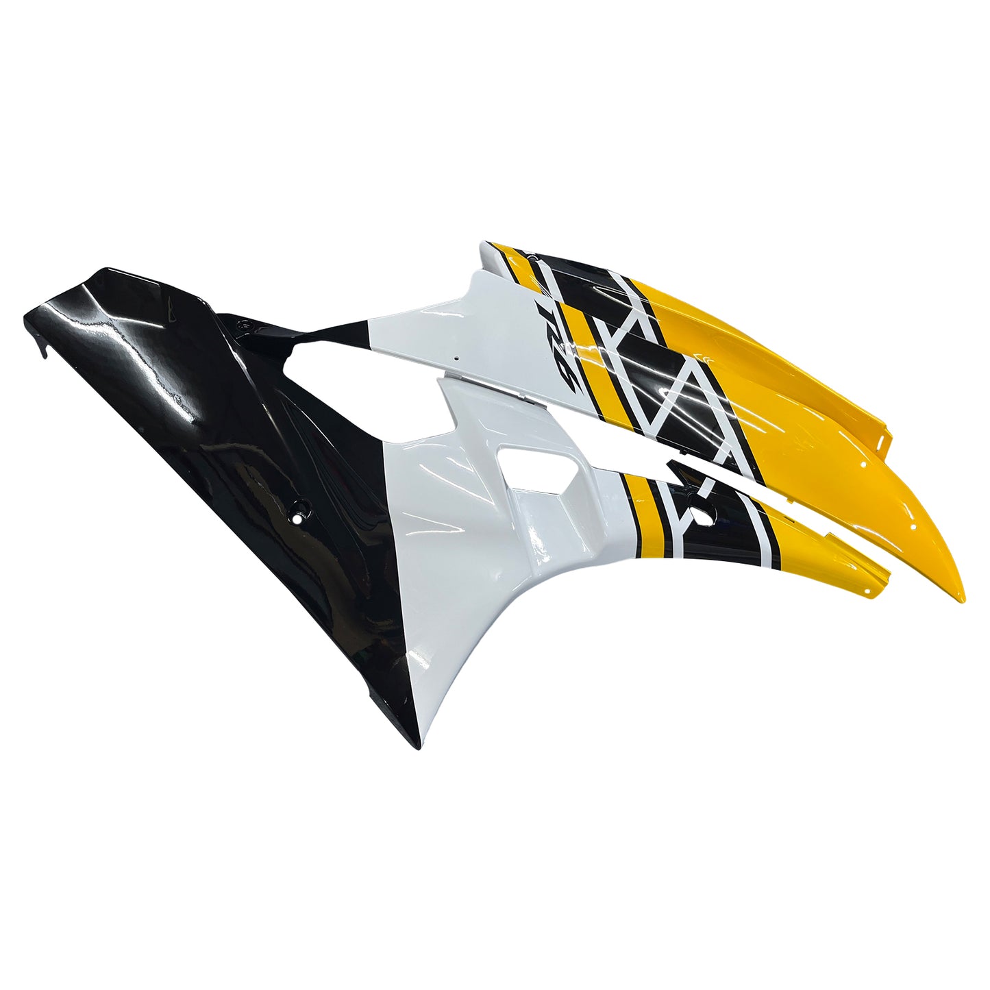 2006-2007 Yamaha YZF-R6 Amotopart Fairing Yellow White Kit