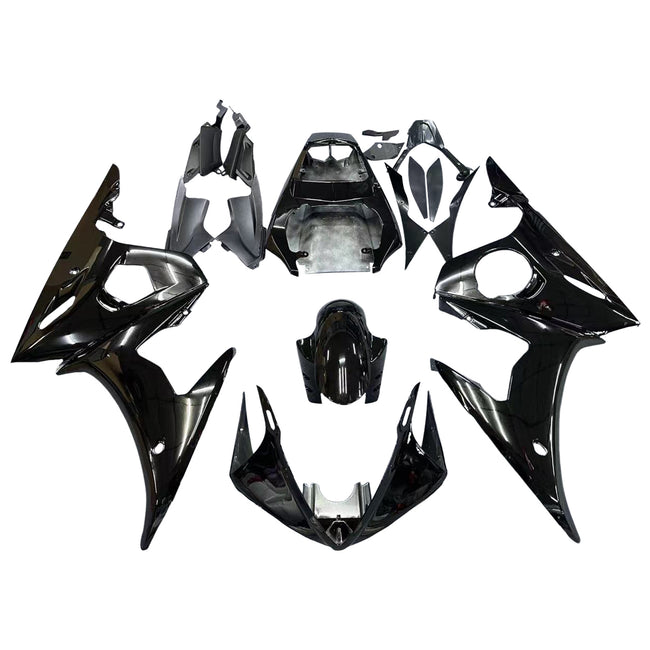 2005 YAMAHA YZF R6 Amotopart USA Stock Fairing Injection Plastic Kit Gloss Black w/bolt