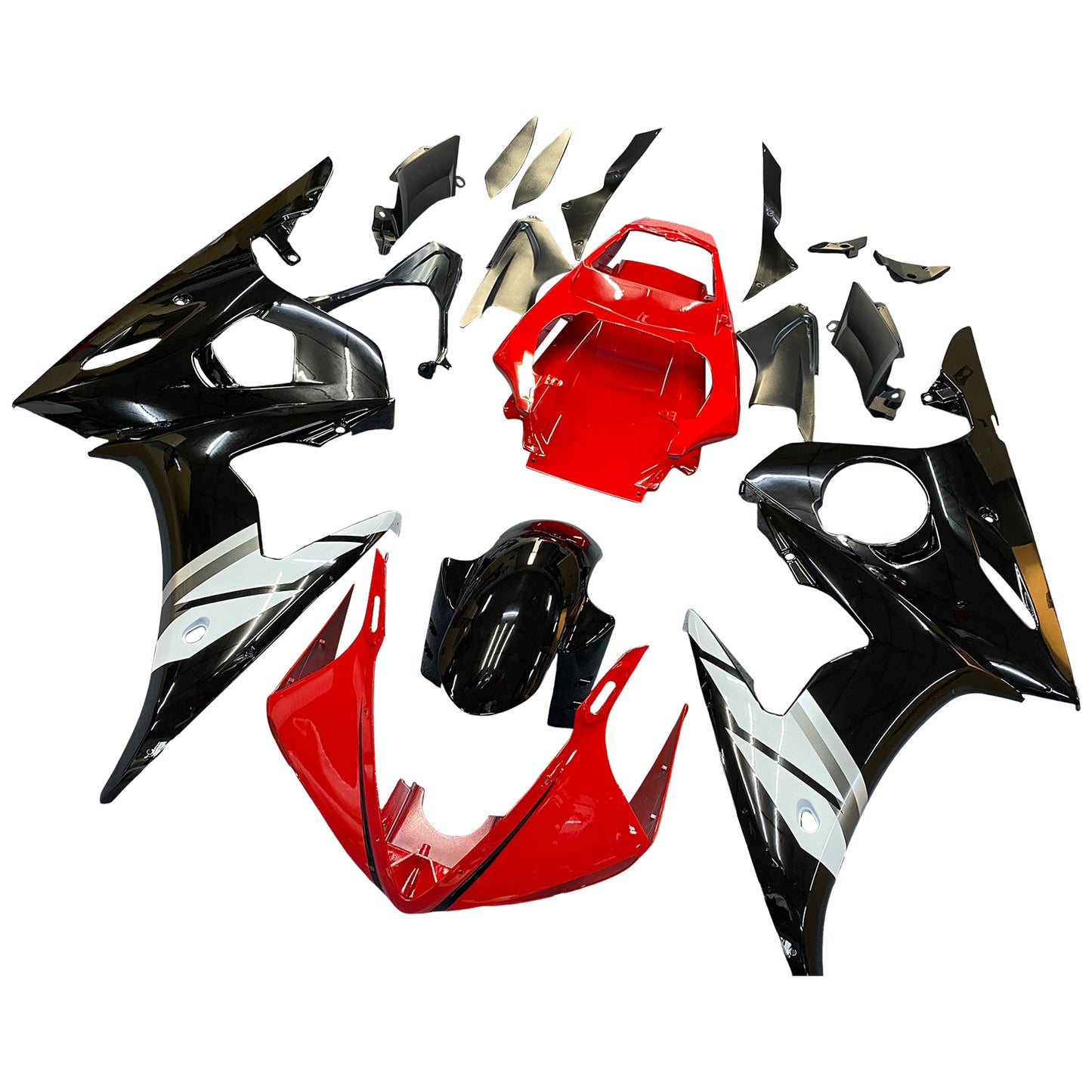 2005 Yamaha YZF R6 Amotopart Fairing Red White Kit