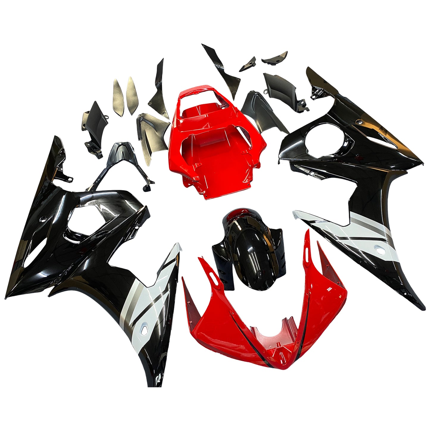 2005 Yamaha YZF R6 Amotopart Fairing Red White Kit