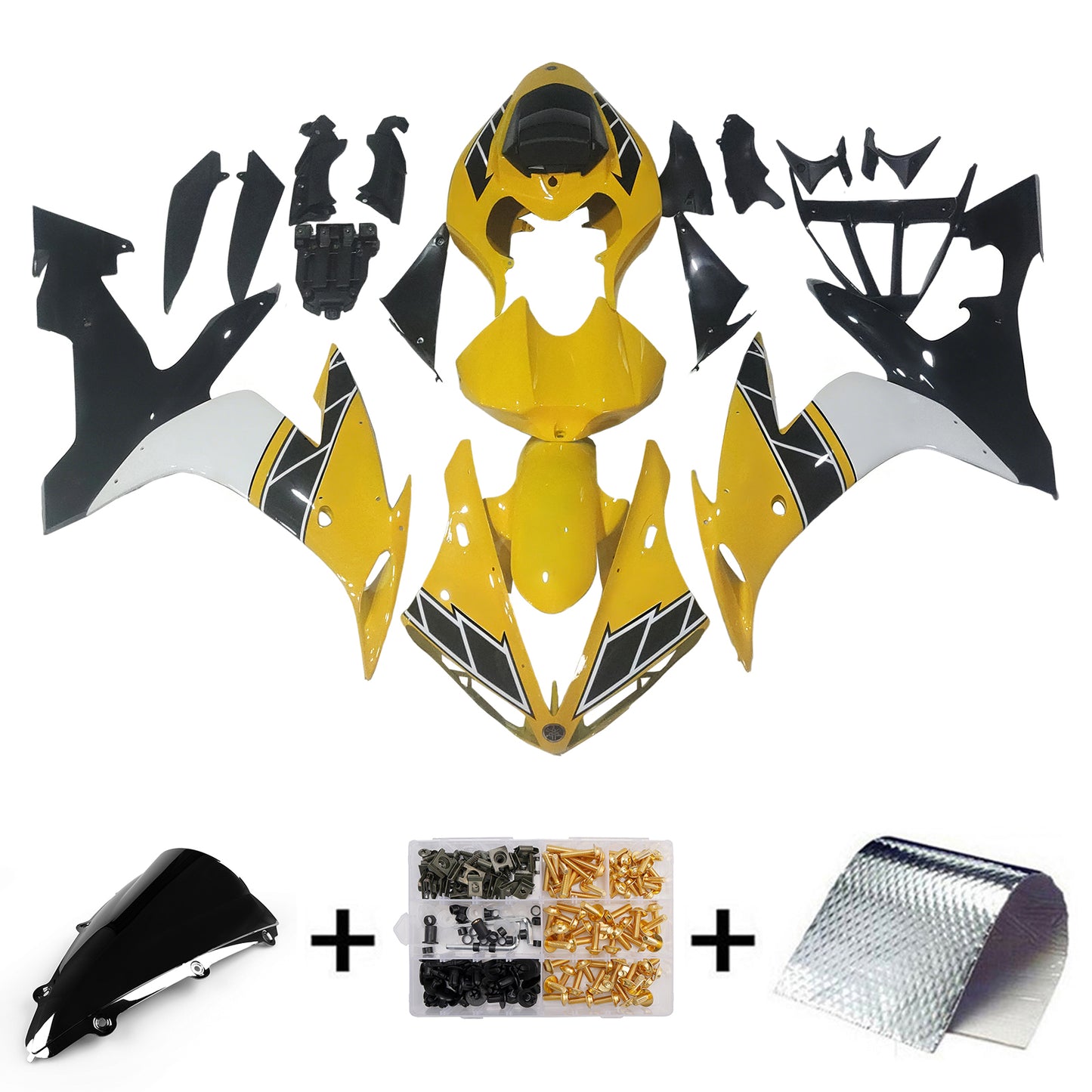 2004-2006 Yamaha YZF 1000 R1 Amotopart Injection Fairing Kit Bodywork Plastic ABS #10