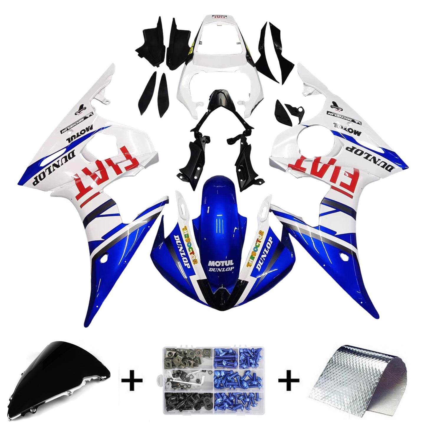 2003-2004 Yamaha YZF 600 R6 R6S 2006-2009 Injection Fairing Kit Bodywork Plastic ABS #1