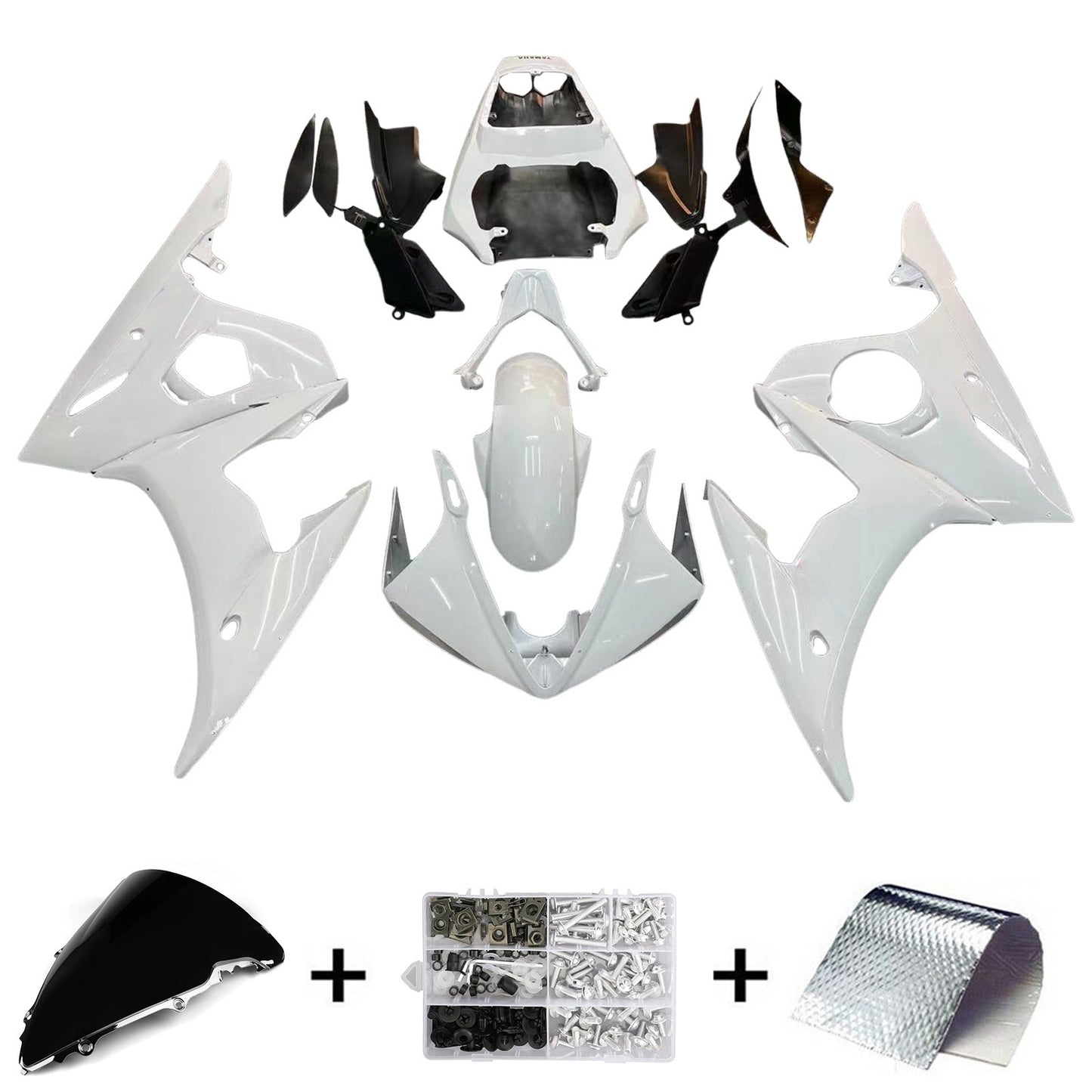 2003-2004/2006-2009 Yamaha YZF 600 R6S Amotopart Injection Fairing Kit Bodywork Plastic ABS #3