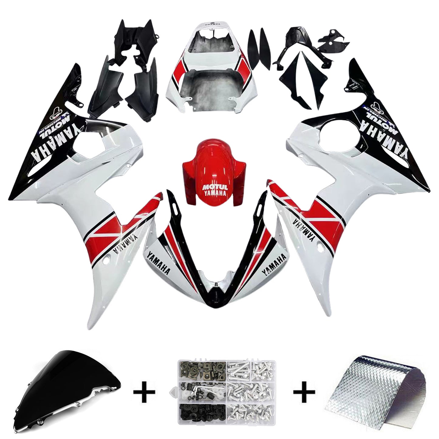 2005 Yamaha YZF 600 R6 Injection Fairing Kit Bodywork Plastic ABS #104