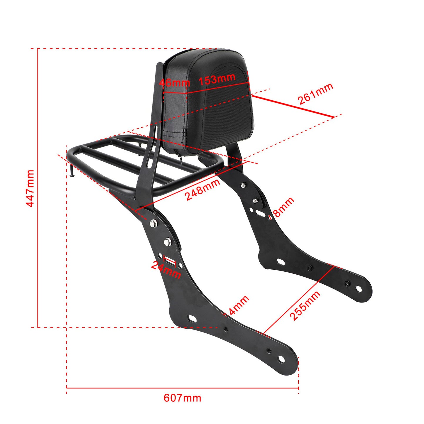 2015-2020 Kawasaki Vulcan S 650 VN650 Sissy Bar Backrest with Luggage Rack