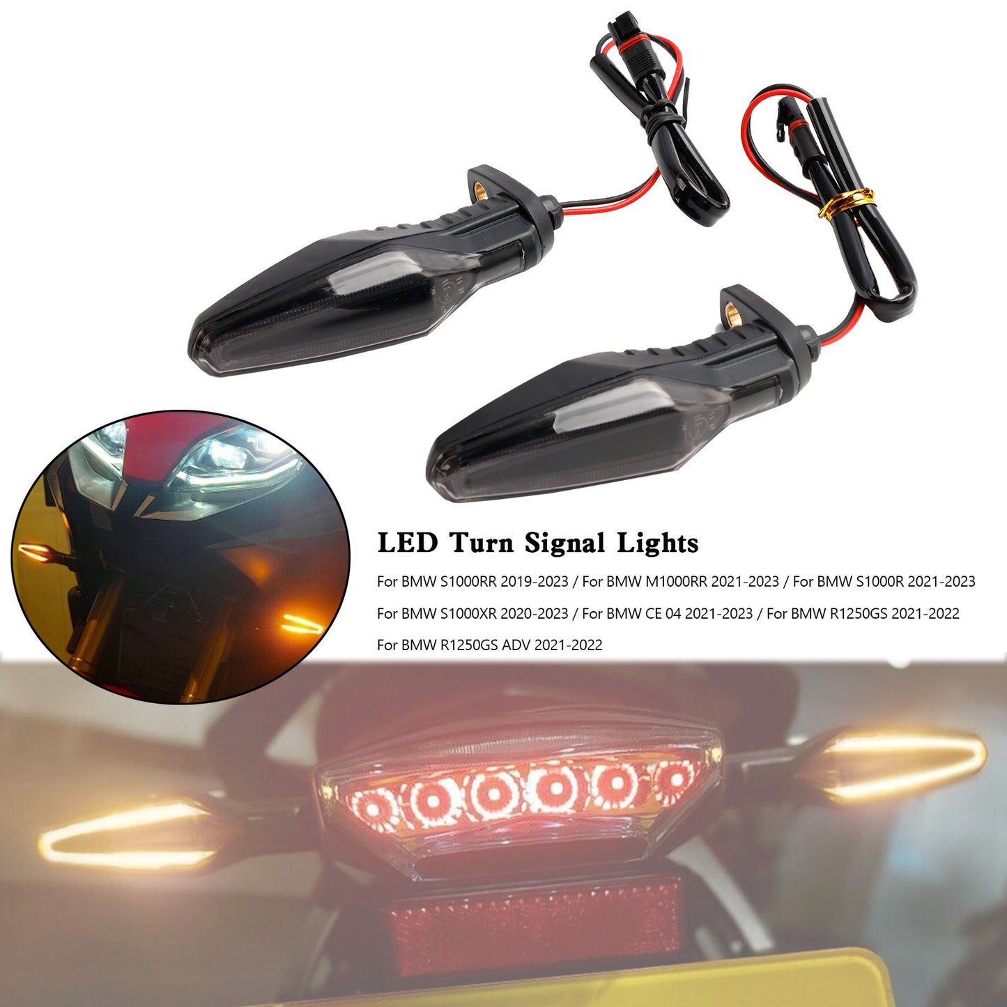 LED Turn Signal Lights For BMW S1000XR S1000R R1250GS ADV CE 04 2020-2023