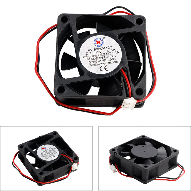 1Pcs DC Brushless Cooling PC Computer Fan 12V 6020s 60x60x20mm 0.15A 2 Pin Wire