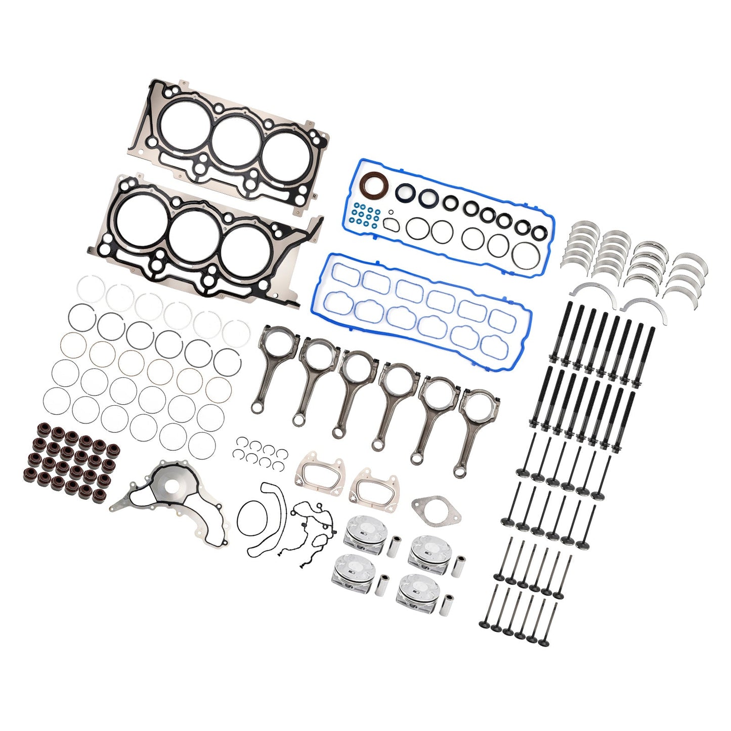 2011-2015 JEEP GRAND CHEROKEE 3.6L 3604CC 220CID V6 FLEX DOHC 3.6L Engine Rebuild Overhaul Kit 5184088AF H1517CPA