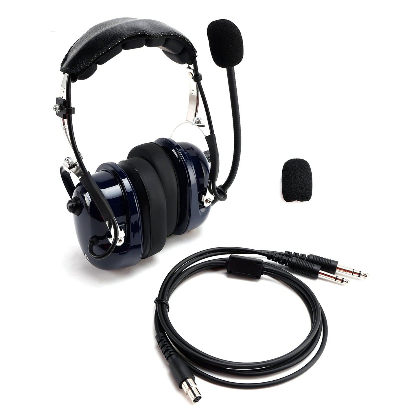 Pilot Noise-Cancelling Headset 6.3/5.2mm GA Plugs Universal Fit for Aircraft