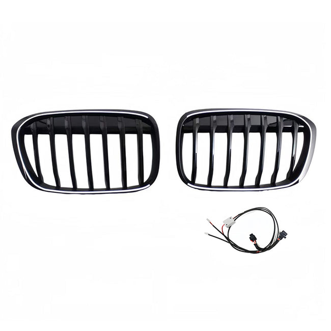 2016-2019 Fit BMW X1 F48 F49 2PCS Gloss Black Front Kidney Grill Grille