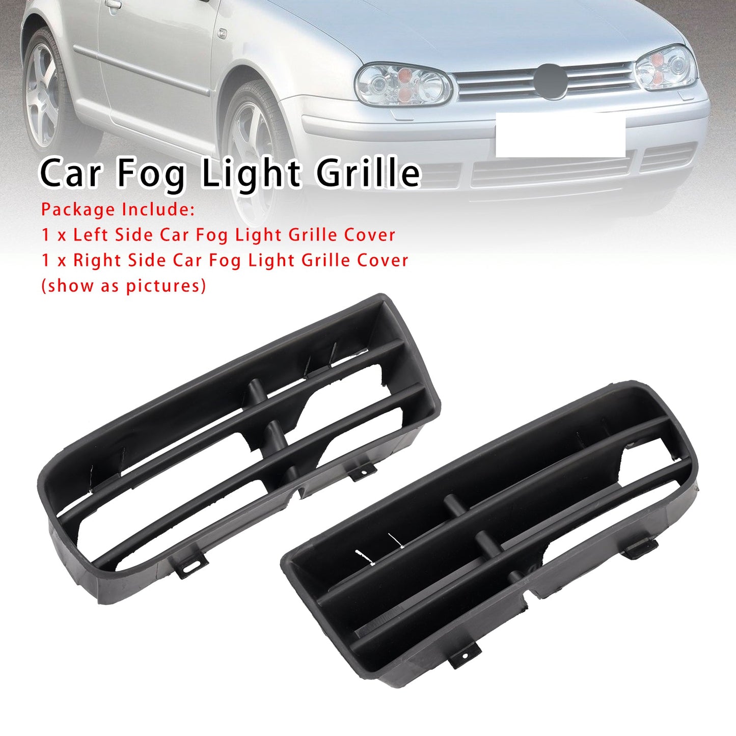 1998-2004 VW Golf IV MK4 1 Pair Front Bumper Fog Light Grill Cover Bezel 1J0853665B 1J0853666E