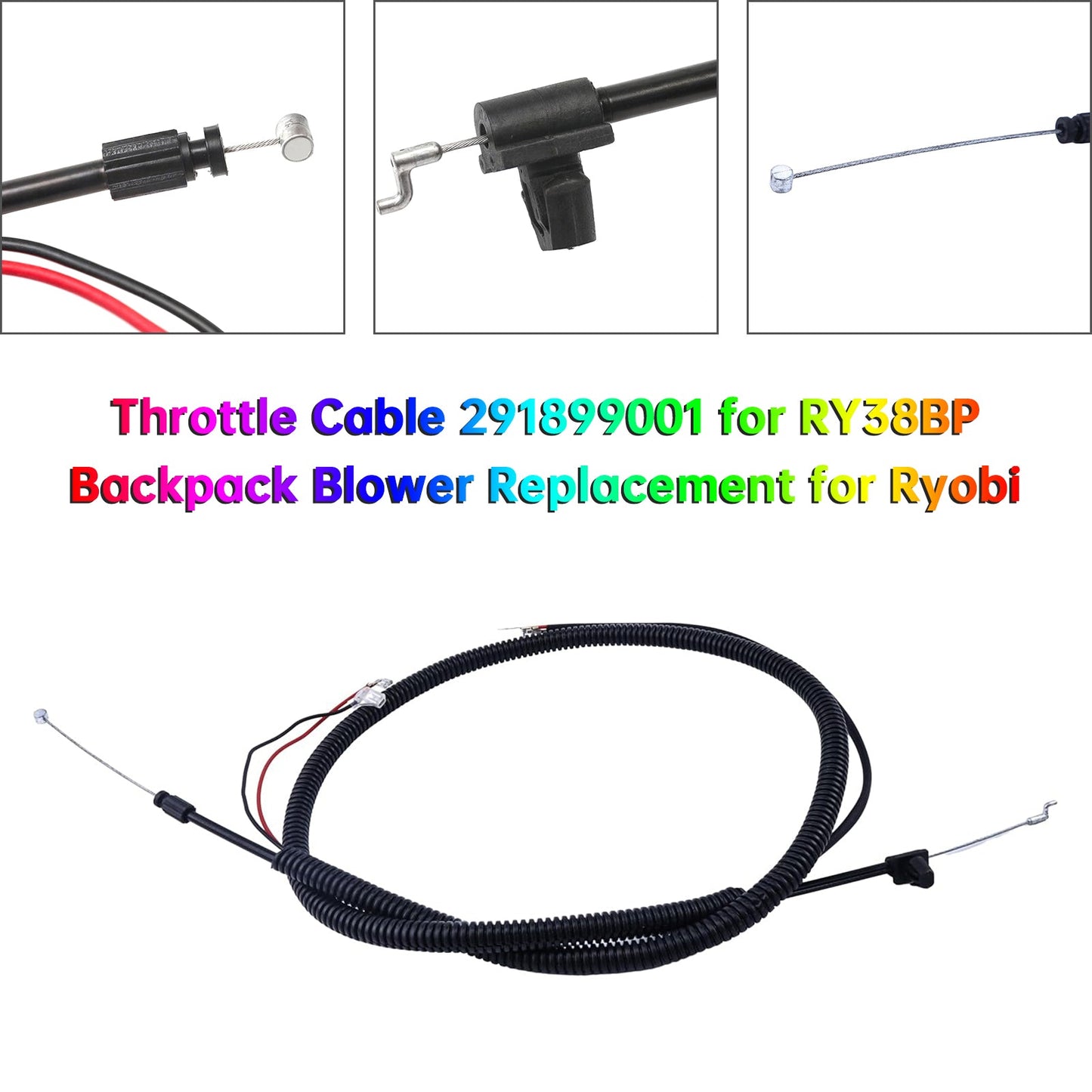 Throttle Cable 291899001 for RY38BP Backpack Blower Replacement for Ryobi