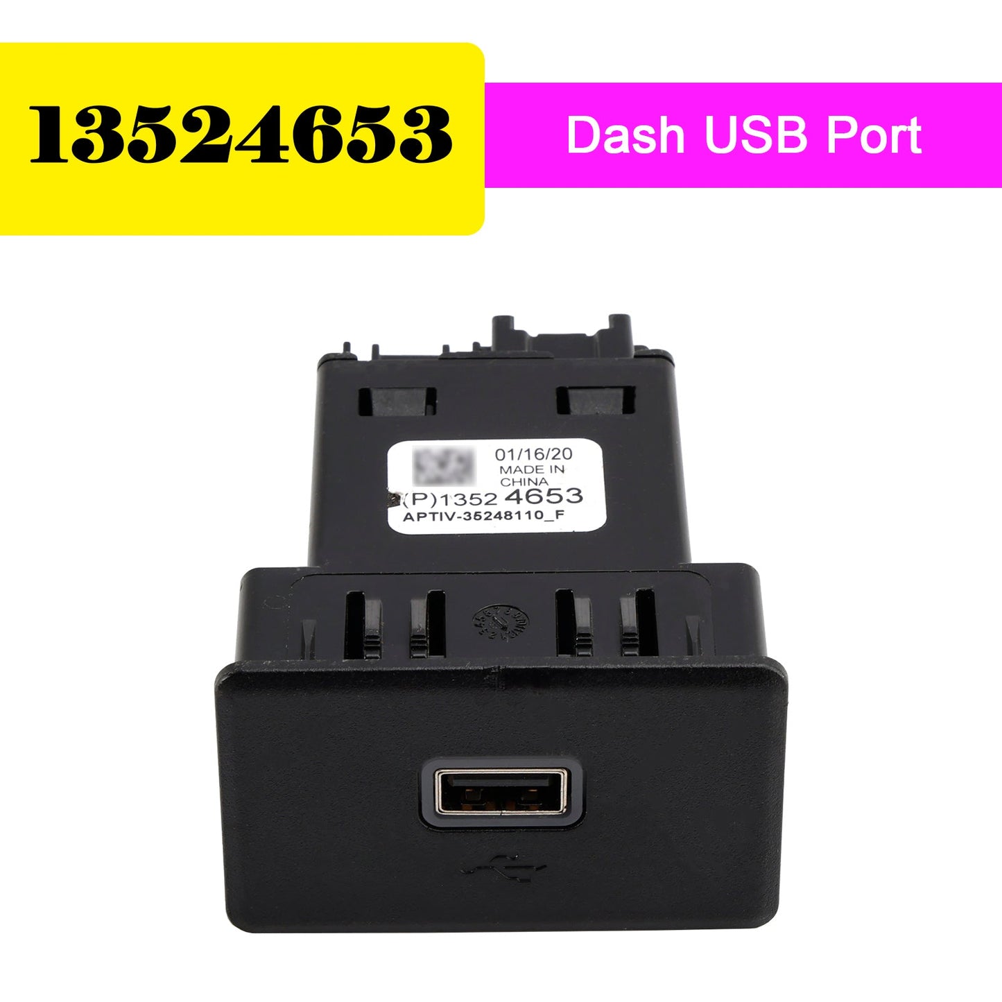 2019-2023 Chevy Silverado Sierra Dash USB Port Type A 13524653