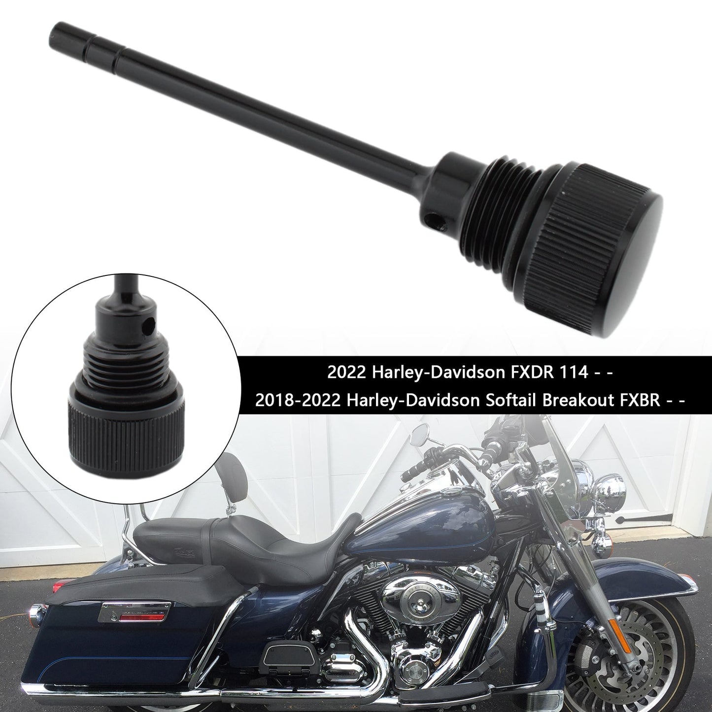 1105-0022 Oil Dipstick Tank Cap Plug For Softail Road Glide 07-19