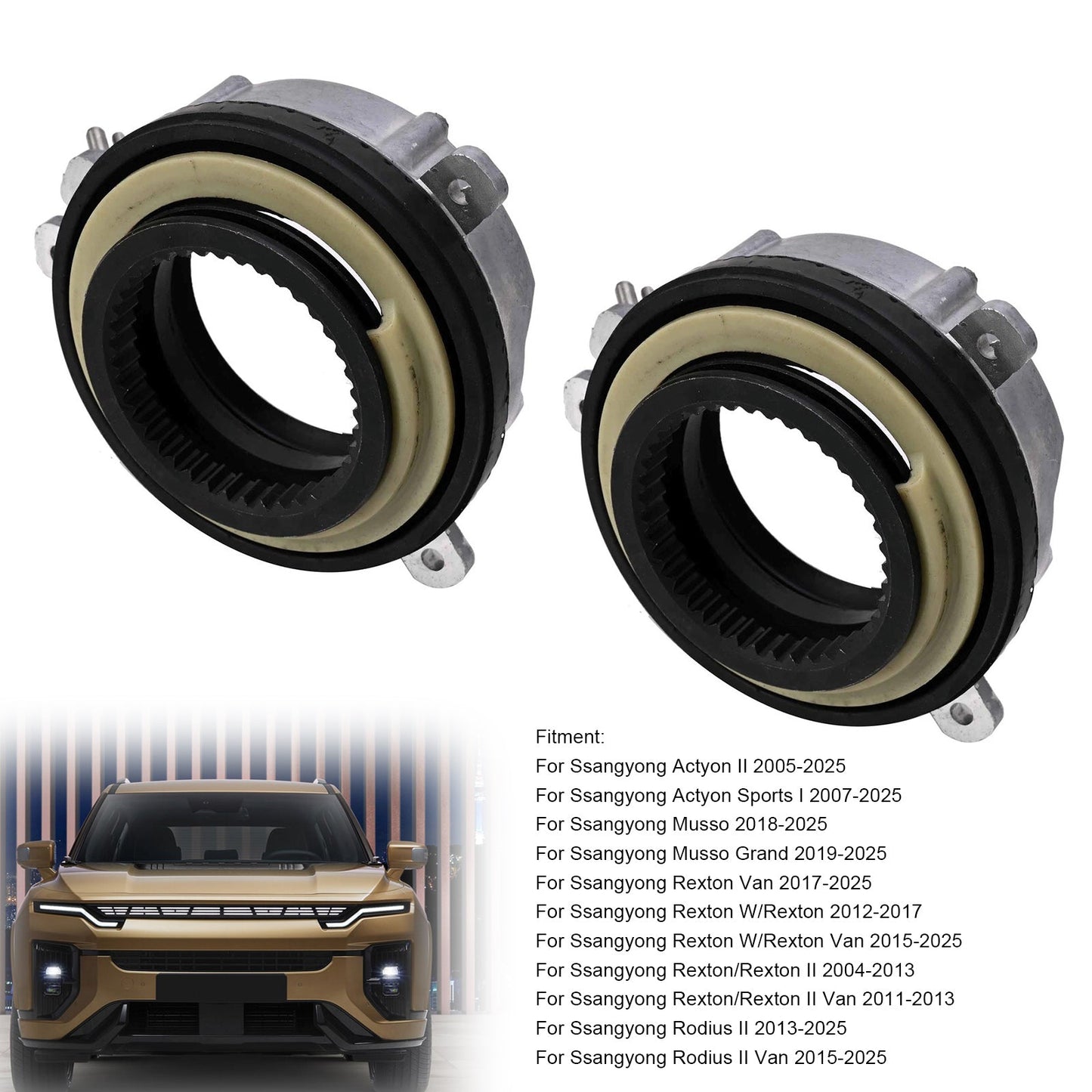 2PCS Front Manual Wheel Locking Hub For Ssangyong Rexton/Rexton II Van 2011-2013 415100900